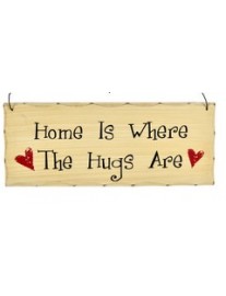 Country Kitchen Home is Where the Hugs Are Wall Plaque 